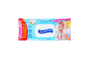 Салфетки влажные для детей и мам с витаминным комплексом Ромашка Superfresh 120шт