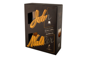 Набор Виски 0.7л 40% Black label + 2 стакана Johnnie Walker к/у 3шт