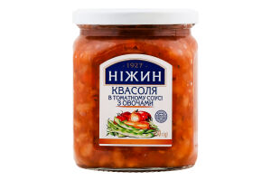 Квасоля в томатному соусі з овочами Ніжин с/б 450г