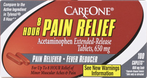 CareOne 8 Hour Pain Relief Extended-Release Tablets Pain Reliever-Fever Reducer - 100 CT