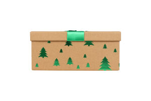Коробка для подарунків Ялинка зелена 30,5x22x10см