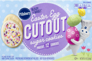 Pillsbury Ready To Bake! Easter Egg Cutout Sugar Cookies - 12 CT