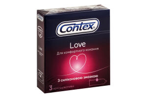 Презервативи латексні з силіконовою змазкою Love Contex 3шт