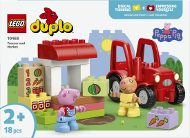 Конструктор для детей от 2лет №10468 Tractor and market Duplo 18эл