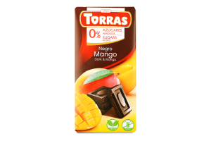 Шоколад чорний з манго без цукру без глютену 75г Торас