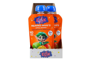 Пюре фруктовое для детей от 5мес гомогенизированное стерилизованное без сахара Яблоко-манго Elfik Magic д/п 100г