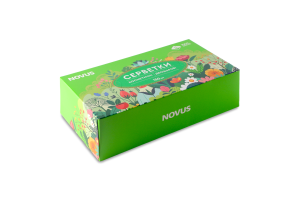 Салфетки косметические 2-х слойные 21х20см Novus 150шт