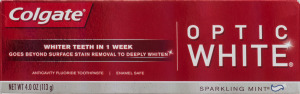 Colgate Fluoride Toothpaste Optic White Sparkling Mint