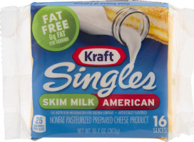 Kraft Singles Skim Milk American Fat Free Cheese Slices- 16 CT