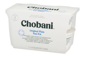 Chobani Greek Yogurt Plain Non-Fat - 4 PK