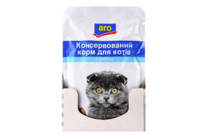 Корм консервированный для котов с рыбой Aro д/п 100г
