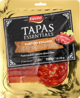 Тапас Хамон Bodega+Ковбаса Chorizo с/в нарізка 100г Espuna