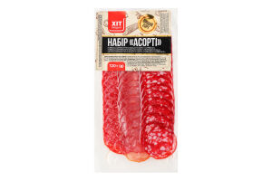 Набір Асорті ковбас с/к та с/в в/г 120г нарізка в/у Хіт Продукт