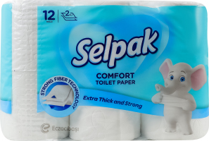 Папір туалетний 2-х шаровий Comfort Selpak 12шт