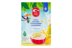 Каша молочная для детей от 6мес сухая Рисово-кукурузная с бананом Biggi Diggi д/п 200г