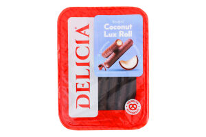 Вафли со вкусом кокоса Coconut lux roll Delicia лоток 0.45кг