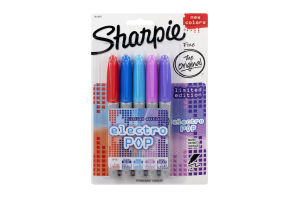 Sharpie Fine Electro Pop Permanent Marker - 5 CT