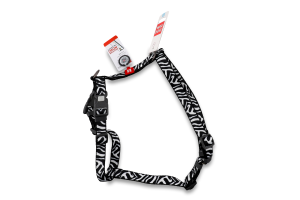 Шлея д/собак Зебра з QR паспортом анатомічна H-образна нейлон пластиковий фастекс р.М 20мм А38-60см В46-60см WauDog