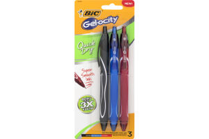 BiC Gel-ocity Quick Dry Gel Pens Assorted Ink Medium Point - 3 CT