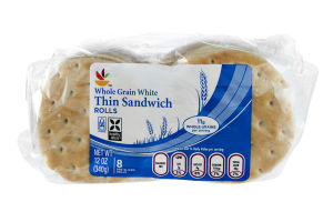 Ahold Whole Grain White Thin Sandwich Rolls - 8 CT
