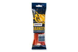Снеки з м'яса птиці з додаванням сиру Чеддер Double Cheddar&Salt Kabanosy Дмитрук в/к м/у 80г