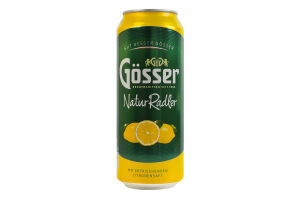 Пиво спеціальне 0.5л 2% світле фільтроване пастеризоване Natur Radler Gosser з/б