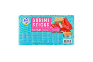 Продукт із сурімі заморожений з додаванням яєчного білка пастеризований Surimi sticks Premium Vodnyj svit в/у 200г