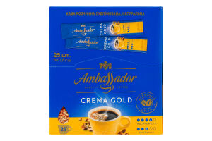 Кава Crema Gold розчинна 25*1,8г стік Ambassador