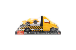 Іграшка Автомобіль Мерседес-бенс Спринтер Евакуатор жовтий Тигрес
