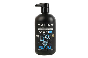 Шампунь-гель для душа 3в1 Aqua code Men Dalas 550мл