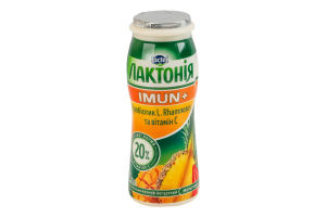 Напиток кисломолочный 1.5% йогуртный обогащенный пробиотиком и витамином С Мультифрукт Imun+ Лактонія п/бут 100г