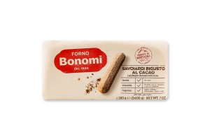 Печиво Савоярді з ваніллю та какао 200г Форно Бономі