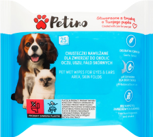 Серветки д/тварин Petino вологі для вух і очей