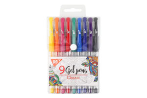Набір ручок гелевих Classic різнокольорових 9шт Yes