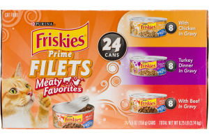 Purina Friskies Prime Filets Meaty Favorites Cat Food - 24 CT