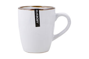 Чашка Marmo 390мл біла кераміка Ardesтo