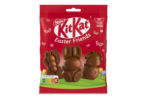 Шоколад молочний з начинкою з рисовими кріпсами, печивом та шматочками вафель Easter friends Kit Kat м/у 65г