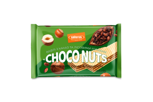Вафли с какао и лесными орехами Choco nuts Київхліб м/у 185г