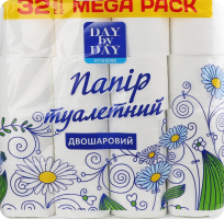 Папір туалетний 2-х шаровий Day by Day 32шт