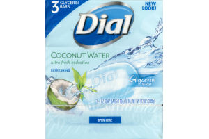 Dial Glycerin Soap Bars Coconut Water - 3 CT