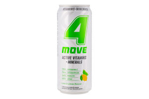 Напій безалкогольний газований зі смаком лимона та лайма Vitamins + Minerals Activevitamin 4Move з/б 330мл