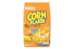 Завтрак сухой готовый с витаминами, с медом и арахисом Corn flakes Nestle м/у 450г