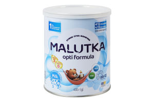 Смесь молочная сухая для детей от рождения 1 Opti Formula Malutka ж/б 400г