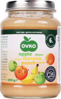Пюре Ovko яблучне з бананами і персиками