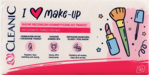 Рушники косметичні I Love Make Up бавовняні 50шт Cleanic