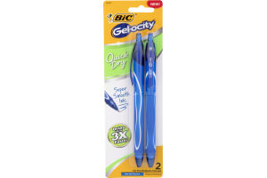 BiC Gel-ocity Quick Dry Gel Pens Blue Ink Medium Point - 2 CT