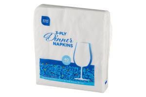Smart Sense 3-Ply Dinner Napkins - 40 CT