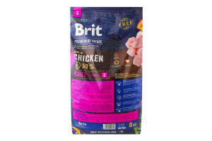 Корм д/дорослих собак малих порід S з куркою сухий 8кг Бріт Преміум