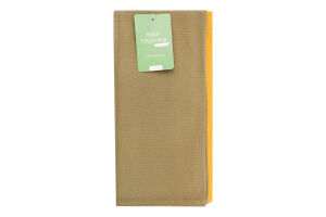 Набір рушників кухонних Клітинка зелений/гірчиця вафельний 40*60см 2шт Homeline