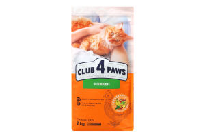 Корм д/дорослих котів Premium з куркою сухий 2кг Club 4 Paws